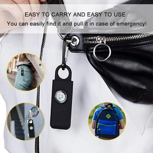 Cao su sơn dầu 120dB an ninh quốc phòng báo động dẫn ánh sáng đèn <span class=keywords><strong>flash</strong></span> tự vệ Keychain chống tấn công hiếp dâm khẩn cấp báo động cá nhân - Product Image 5