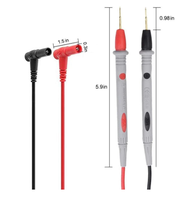 Cables de prueba con punta de aguja aislada de PVC de 10A 20A 1000V para multímetro digital