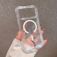 Étui magnétique transparent antichoc pour Infinix Note 60 Ultra, coque de protection double couche en TPU et PC anti-impact pour iPhone 15 Pro