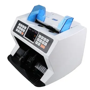 Contador de billetes portátil, máquina contadora de dinero de carga frontal, contador de billetes, uso de banco, 2 unidades