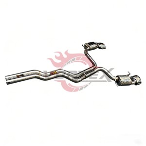ท่อไอเสียแบบแคทเทอร์ RS6 RS7ท่อไอเสียปรับแต่งกระจกสแตนเลสขัดเงาสีฟ้าไหม้ - Product Image 5