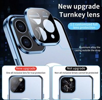 Casing ponsel kaca pelindung kamera HD Anti mata-mata, casing ponsel kaca HD pelindung kamera magnetik Bumper logam untuk iphone 16 Pro Max 16 Pro 15 cangkang ganda 360