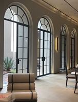 Puerta Arqueada de Acero, Fabricante de Fábrica, Acero Galvanizado Personalizado, Estilo Francés Moderno, Marco Delgado, Aislamiento Térmico, para Exterior/Dormitorio
