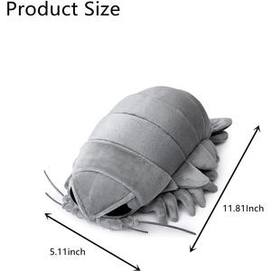 Jouet en peluche réaliste d'animal marin super doux, isopode gris à plusieurs pattes, visage effrayant pour les amoureux des insectes, jouet en peluche géant isopode - Product Image 3