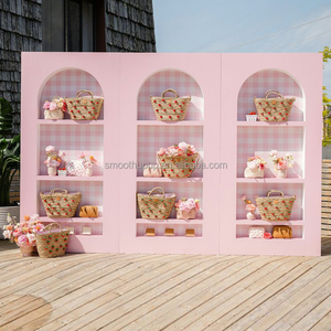 Decorazioni per Matrimoni, Supporti da Parete Quadrati <span class=keywords><strong>e</strong></span> Rotondi Rosa, Mensole per Vino Fai-da-Te, Espositore per Segnaposto in Acrilico, Supporto da Parete per Bevande - Product Image 1