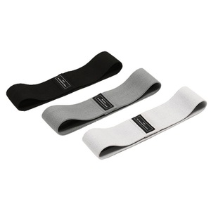 Bande de résistance pour les fessiers Hongbo Sports, lot de 3, noir, gris, blanc, entraînement de fitness, squat, bande élastique - Product Image 1