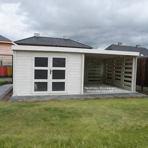 Casa de madera para cochera con cobertizo para herramientas, casa de jardín, cabaña de madera barata, salón de té, casa de madera prefabricada para vivir - Product Image 1