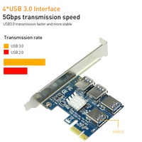 Adaptateur PCI Express pour carte PCIe, convertisseur, 1 tour 4, 1x à 16x, usb 3.0