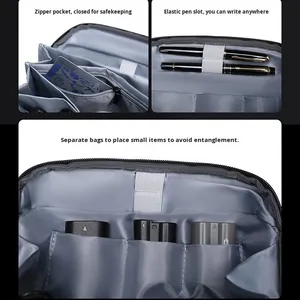 Sac de voyage de stockage numérique de mode conception de Style volcan fermeture à glissière Portable câbles de données en matériau Oxford étanche - Product Image 5