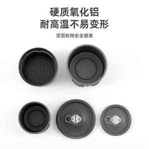 Ensemble de tasses à thé portables d'extérieur, 3 pièces avec passoire pour le camping, les pique-niques et la préparation du thé, couvercle en acier inoxydable, design rond - Product Image 5