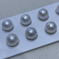 Perles d'eau douce Edison rondes blanches de haute qualité 5A, 8,5-9 mm, à fort lustre, en paire, pour la fabrication de bijoux DIY, boucles d'oreilles