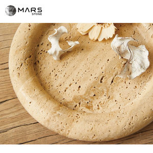Plateaux de service en marbre beige <span class=keywords><strong>travertin</strong></span> pour la décoration de la maison, vente en gros personnalisée - Product Image 1