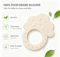 Anneau de dentition personnalisé en silicone en forme de lune, anneau de dentition souple de qualité alimentaire, jouet à mâcher ergonomique sans BPA pour soulager les bébés en période de dentition
