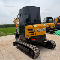 Mini-excavatrice SANY SY35U d'occasion 3,5 tonnes, 98% neuve, moteur Yanmar 3TNV88, pompe, roulement, conception primée, bras de flèche, patin en caoutchouc, pince hydraulique