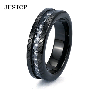 Anillos Unisex de Acero Inoxidable con Patrón de Cadena, Chapados en Negro, Estilo Punk, Joyería para Uso Diario - Product Image 4