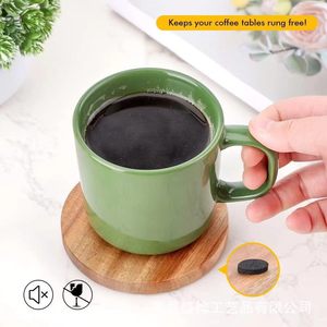 แผ่นรองแก้วไม้ทรงกลมขนาด 10.2 ซม. พร้อมที่เปิดขวด สำหรับตกแต่งโต๊ะกาแฟ - Product Image 1