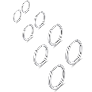 316L Surgical Stainless Steel <strong>Gold</strong> Plated Classic Huggie Hoop <strong>Earrings</strong> 6mm 8mm 10mm Hypoallergenic Cartilage Hinged <strong>Sleeper</strong> Gift - Product Image 1