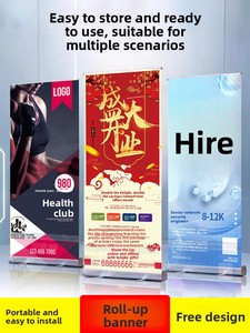 Expositor Publicitario Enrollable <span class=keywords><strong>de</strong></span> Aleación <span class=keywords><strong>de</strong></span> Aluminio con Diseño Telescópico y Retráctil <span class=keywords><strong>para</strong></span> Cumpleaños, Bodas y Conferencias - Product Image 2