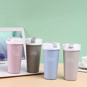 Minimalist Plastic Tumbler With Lid Spill Proof Office <b>Cup</b> Water Milk Coffee <b>Tea</b> Straight Shape All People Use - Product Image 2