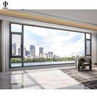 Estilo moderno, aluminio negro, doble acristalamiento, imagen fija, ventana de vidrio, ventanas abatibles a prueba de ladrones, estilo oscilante para Exterior