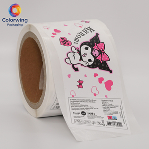 Autocollants en rouleau adhésifs BOPP imperméables personnalisés avec logo privé pour lingettes humides, mouchoirs en papier, étiquettes d'emballage Sanrio Kuromi - Product Image 3