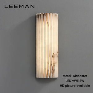 Lampes murales <span class=keywords><strong>LED</strong></span> élégantes en marbre cannelé, <span class=keywords><strong>design</strong></span> moderne, <span class=keywords><strong>applique</strong></span> <span class=keywords><strong>murale</strong></span> en albâtre pour salle de bain, chambre, entrée, <span class=keywords><strong>salon</strong></span> - Product Image 1