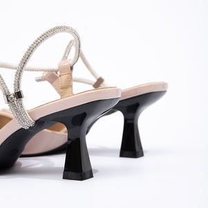 <span class=keywords><strong>Tacchi</strong></span> alti a Stiletto con punta chiusa in stile 2025 da donna primavera estate nuove scarpe da donna aperte a punta con strass senza schienale - Product Image 4