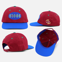 Casquette vintage non structurée à 6 panneaux en sergé de coton, design original d'usine OEM, personnalisable, vente en gros, casquettes snapback bicolores