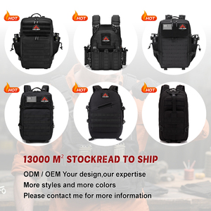 Mochila Táctica LUPU 20-35L de Nailon con Sistema MOLLE, Cierre de Cremallera, Unisex, Azul con Parche de la Bandera de EE. UU. - Product Image 6