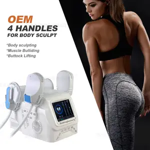 High power ems body sculpt 4 handles HIEMT slimming machine muscle sculpting muscle trainer body shaping reduce fat removal