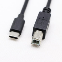 Kabel Pemindai Printer USB C, Nilon Dikepang USB B 2.0 Ke USB Tipe C Kabel Printer Pria