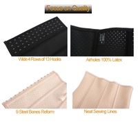 Ceintures amincissantes en latex pour femmes, soutien abdominal post-partum, 9 baleines en acier, respirantes, maintien ferme, 4 rangées, 13 boucles