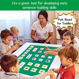 Pizarra de Fieltro Versátil para Aula y Oficina, Tabla de Pared con Bolsillos para la Construcción de Frases, Material Educativo Escolar - Product Image 4