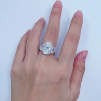 Bague en argent sterling 925 de la marque MuShan, 10ctw, 10*14mm, diamant Moissanite D VVS, plaqué or 18 carats, bijoux brevetés MST