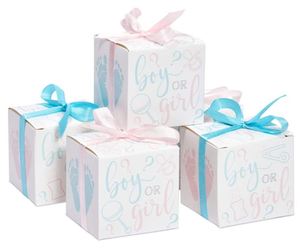ของชำร่วยงานเลี้ยงฉลองเบบี้ชาวเวอร์ ของขวัญเด็กชายหรือเด็กหญิง กล่องขนมขนาดเล็กพร้อมริบบิ้น - Product Image 1