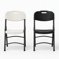 Chaise pliante moderne en plastique avec structure en fer, robuste, empilable, portable, pour extérieur, salle à manger, camping, pique-nique, jardin, terrasse