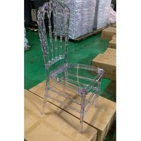 Chaise Napoléon empilable en plastique transparent de qualité supérieure, moderne, pour hôtel, mariage, restaurant, banquet, extérieur, appartement, villa
