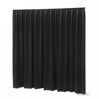 Rideau en velours noir épais (gsm élevé) pour systèmes Pipe & Drape - Ignifuge selon la norme EN 13501-1, pour décors de scène et événements