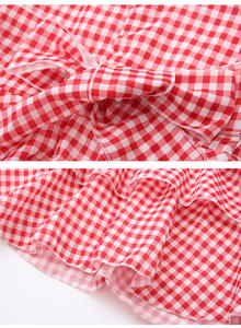 Vestido a Cuadros Rojo sin Mangas para Niñas, Estilo Princesa, Compras al por Mayor en Línea - Product Image 4