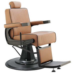 Contemporary Faux Leather Barber Chair with Adjustable Footrest Hydraulic Height Control Round Base Salon Furniture - Product Image 4