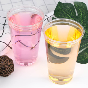 Impression personnalisée jus café lait thé boisson froide tasse à emporter vases en plastique PET transparent tasses à thé à bulles avec couvercles - Product Image 4