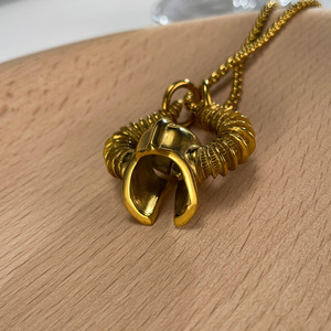 สร้อยคอแฟชั่นสไตล์ยุโรปอเมริกันย้อนยุค ดีไซน์เฉพาะตัว ทันสมัย แนวฮิปฮอป หมวกวิกิ้งโอดิน รุ่น Opk ฉลองครบรอบ - Product Image 2