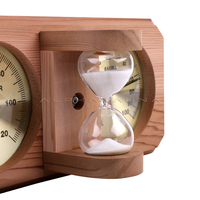 Aksesori mewah Cedar merah yang dapat disesuaikan untuk ruang Sauna termometer 2 dalam 1 & pengatur waktu jam pasir higrometer desain uap kering Modern