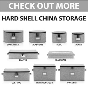 China Tragbarer Vorrats behälter mit Deckel für Teller Enthält 12 Filz teiler - Product Image 6