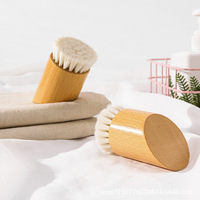 Brosse exfoliante naturelle pour le visage à faible MOQ, mini brosse compacte à manche en bois, nettoyage en profondeur des pores, brosse corporelle sèche pour usage quotidien