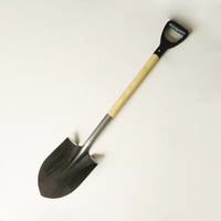 Bêche en acier robuste avec manche en bois, pelle de jardin durable pour le creusement, l'agriculture et le déneigement