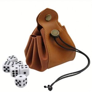 Tapis de jeu de dés DND portable en cuir PU gaufré et sac de rangement à cordon – Prêt à être expédié – Cadeau promotionnel personnalisable - Product Image 4