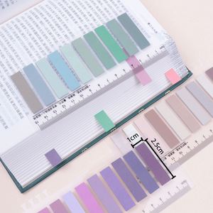 Indispensables para el Regreso a Clases: Marcadores de Índice de Color Morandi, Regla, Marcadores de Página Escribibles, Notas Adhesivas, Banderitas Transparentes para Anotaciones en Libros - Product Image 4
