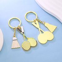 Porte-clés créatif en alliage de zinc, simulation de raquette de badminton, avec logo personnalisé, design moderne, souvenir de club sportif de tennis de table