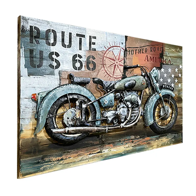 Wholesale Popular Design Home Decoration Racing Motorcycle Hand Painted Oil Painting